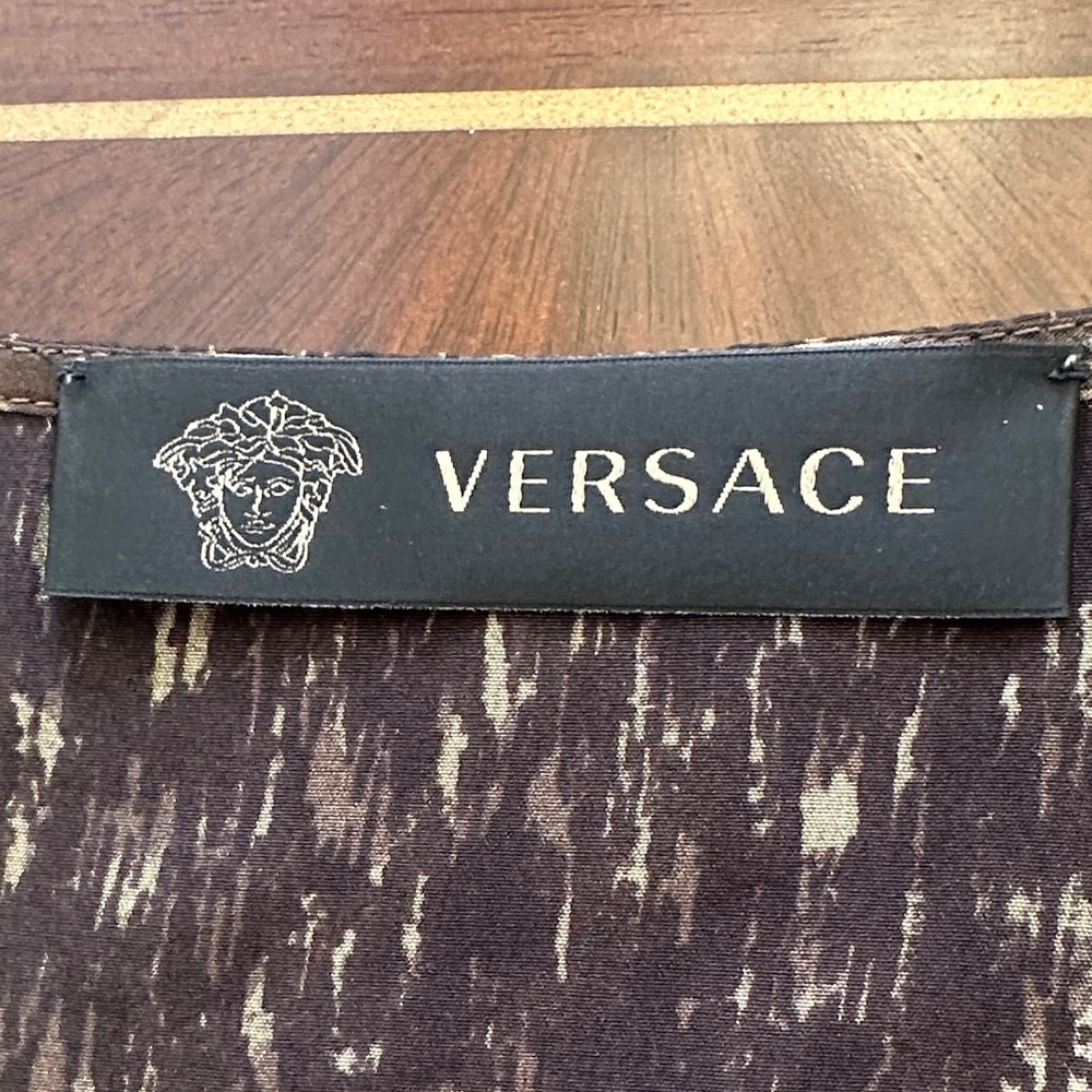 Versace Silk Leopard & Baroque Print Mini Dress – Authentic Italian Designer - Picture 2 of 15